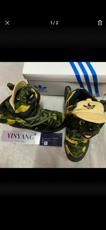 adidas gazelle silver green womens Adidas x Jeremy Scott Teddy Bear Flower Power Trainers