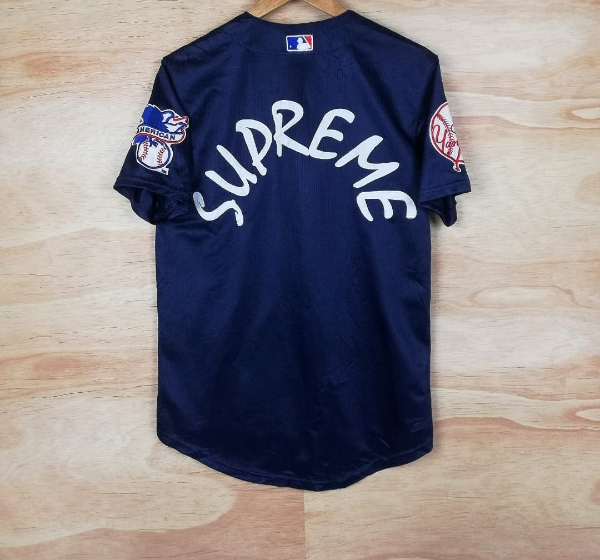 Supreme Yankees Baseball Jersey Navy